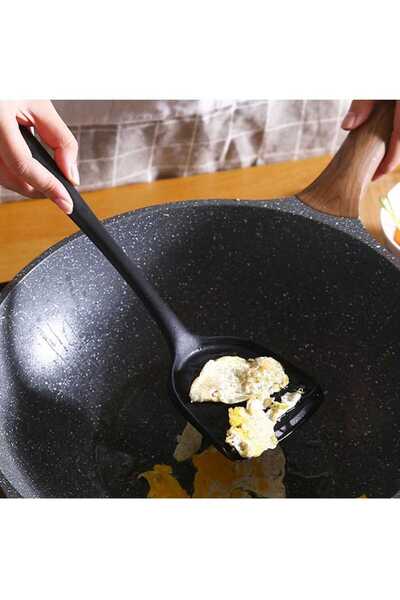 elfnur 3 Pieces Hard Tip Heat Resistant Silicone Colander Sıpatula Ladle Set