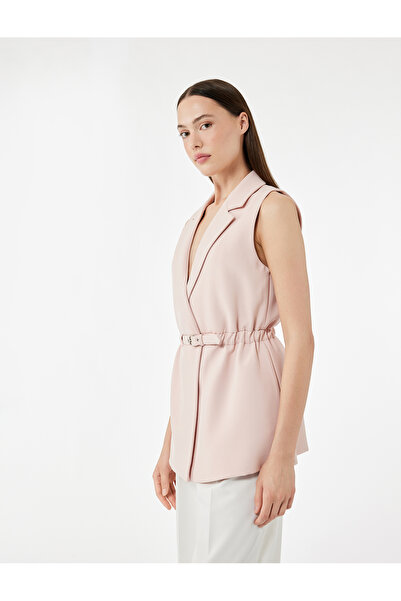 Koton Kemerli Kruvaze Uzun Blazer Yelek