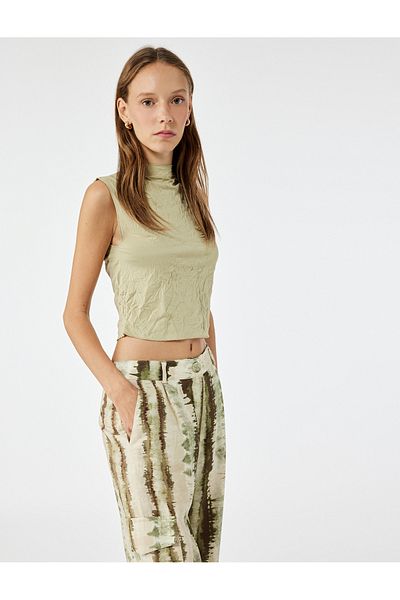 Koton Slim Fit Αμάνικο Crop Μονόκεφαλο