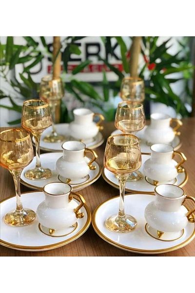Carmen Soft Cut Glassware Chalk Cup Set with Catering Plate