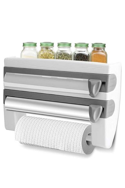 ODTA Home Kitchen and Spice Rack Organizer - Foil, Stretch, Paper Towel and Cutting Apparatus