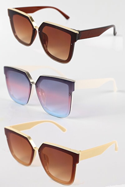 Lozzo 3-Piece Advantage Set Women's Uv400 Protection Oversize Sunglasses 23016