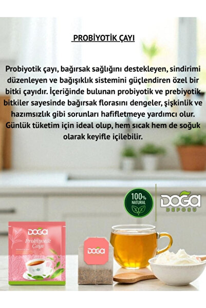 DOĞA DEPOSU Probiyotik Çayı - Doğal Bitki Çayı, Sindirim Sistemini Destekleyici, 20’li Poşet Çay