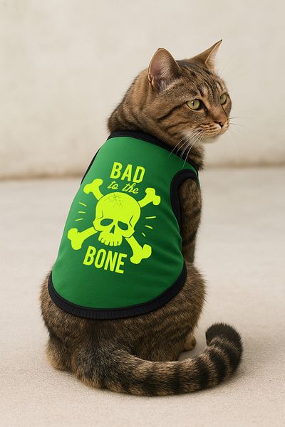Monopetz New Season Fleece Dog and Cat Outfit - Size L - Green Bad to the Bone