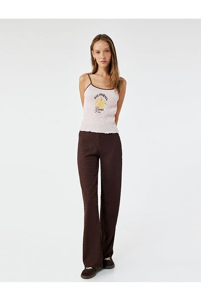 Koton Slim Fit Strap Printed Gipeli Sleeveless Blouse