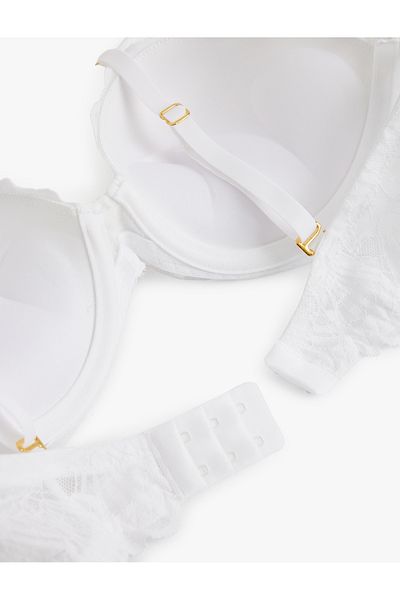 Koton Push up Extra Padding Lace Bra with Metal Accessories