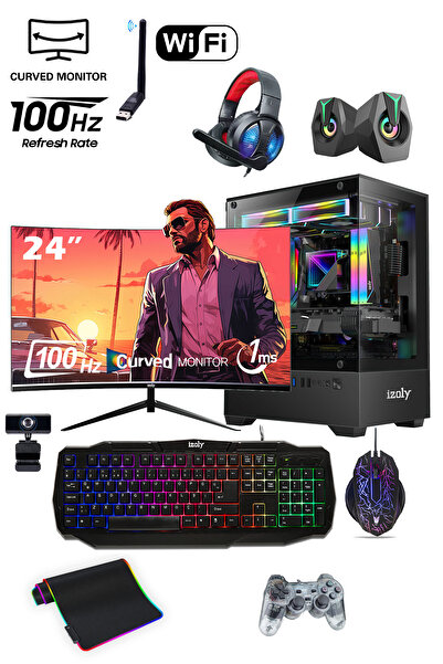 IZOLY N12x I5-3470 16gb 256gb Ssd 1tb Hdd gt 740 4gb gddr5 24" Oyuncu Masaüstü Bilgisayar