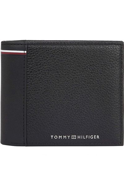 Tommy Hilfiger Faux Leather Men's Black Wallet - Multiple Card Compartments, Brand Logo, AM0AM12520-BDS