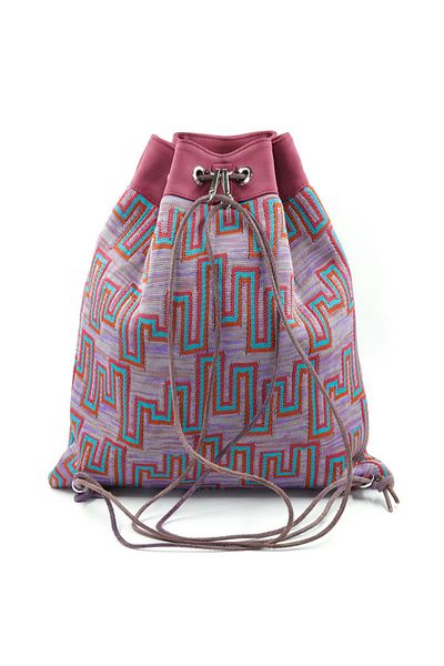 D'ylla Atelier Rucsac de damă din material textil din seria Toth cu detaliu din piele artificială 38x37 cm - Memphis Toth violet