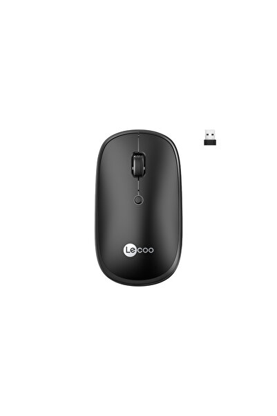 Lecoo Ws209 Bluetooth Kablosuz Sessiz Şarjlı Optik Mouse 1600dpı 6 Tuşlu Çift Mod Siyah