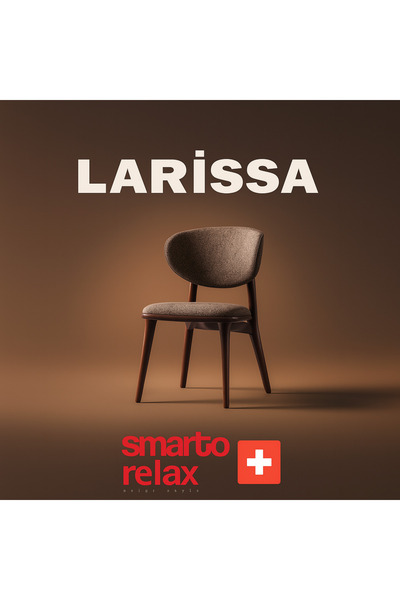 Smarto relax Larisa 2’li Sandalye — Ahşap Ayaklı, KahverengI