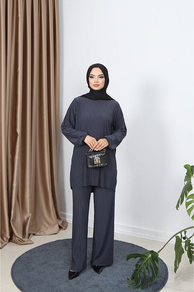 NİSUM MODA Διπλό Σετ με Παντελόνι Κρασί