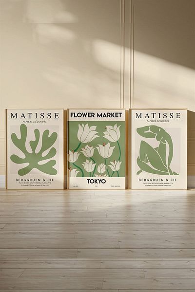 Buka Shops Pictură din 3 piese Matisse Flower Market, set poster - fără cadru