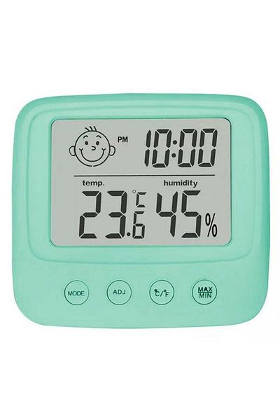 JEWELORA Room thermometer and hygrometer, LCD digital, compact, green - Mint green