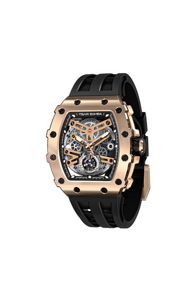 Tsar Bomba Men's Automatic Rose Gold Dial Watch - TB8208A-16