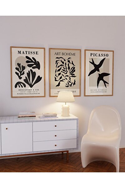 Buka Shops Picasso Art Boheme Matisse 3'lü Tablo, Poster Seti - Çerçevesiz