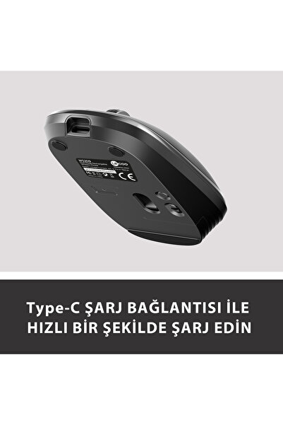 Lecoo Ws209 Bluetooth Kablosuz Sessiz Şarjlı Optik Mouse 1600dpı 6 Tuşlu Çift Mod Siyah