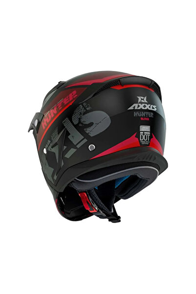 AXXIS Hunter B5 Matt Red Motosiklet Kaskı Ekstra Gözlüklü Çıkarılabilen Fonksiyonel Çene