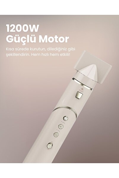 Mieco Aria 8 In 1 Iyon Özellikli Saç Kurutma Ve Şekillendirme Seti - Champagne