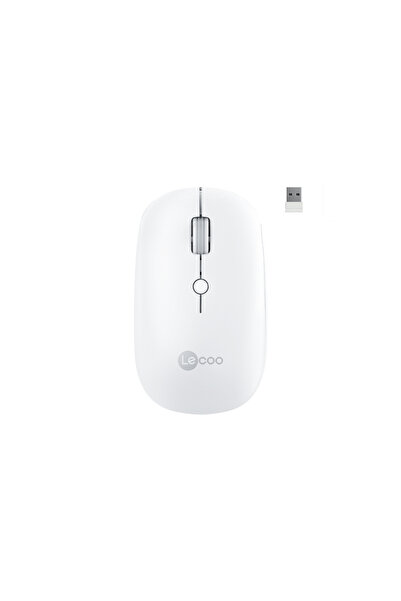 Lecoo Ws211 Kablosuz 1600dpı 6 Tuşlu Çift Modlu Wifi Bluetooth Şarj Edilebilir Sessiz Optik Mouse Beyaz
