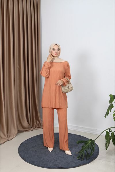 NİSUM MODA Διπλό Σετ με Παντελόνι Κρασί