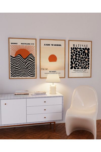 Buka Shops Ausstellung Matisse Andy Warhol Set de 3 picturi, poster - fără cadru