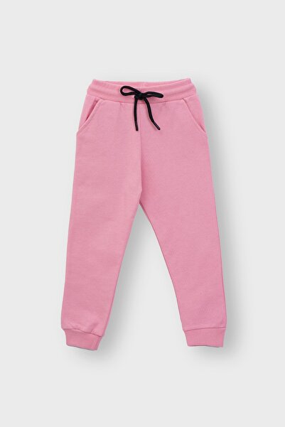 ZUZUNGA Kapüşonlu Hello Nakış Baskılı Basic Pembe Çocuk Eşofman Takımı