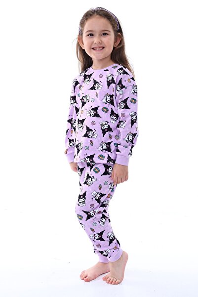 ZUZUNGA Kuromi Desenli Kız Çocuk Pijama Takımı Pembe 3-8 Yaş