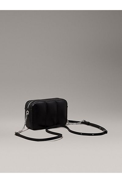 Calvin Klein Geantă de umăr matlasată din piele neagră cu curea reglabilă - K60K 613076 -BEH