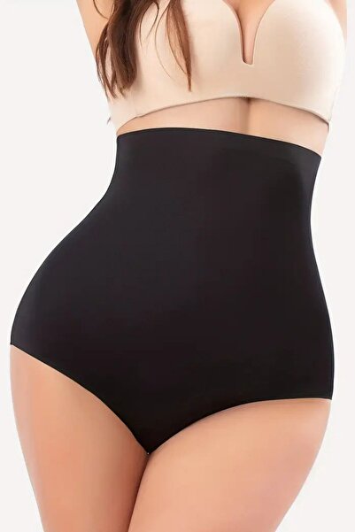 MİSTİRİK Private Dikişsiz Lazer Kesim Bel Basen Toparlayıcı Ince Yüksek Bel Slip Kaydırmaz Korse Siyah Renk