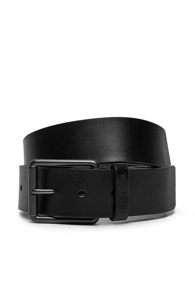 Tommy Hilfiger Men's Adjustable Strap Rectangular Design Lined Black Belt Am0Am13302-Bds