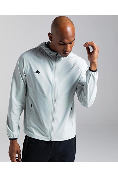 Kappa Logo Mount Men's Gray Comfort Fit Zippered Tracksuit Top