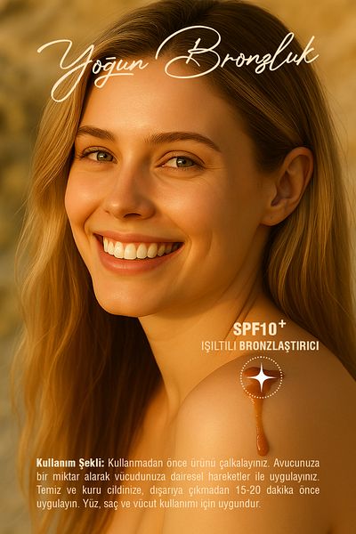 Hill Beauty Turkey Shimmering Bronzing Dry Sun Oil with Vitamin E Uva and Uvb Protection +10 Spf 100 ml