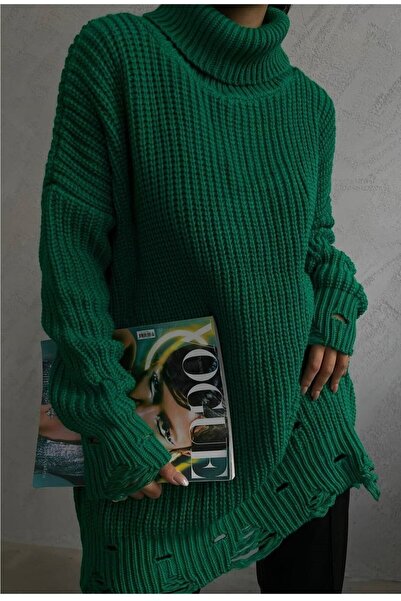 lovebox Жіночий трикотажний светр з лазерним вирізом та рибальським коміром, ...