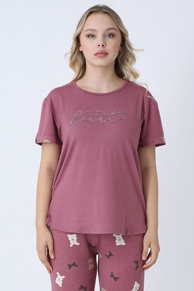 TURAY Happiness Bamboo Short Sleeve Women's Powder Pajama Set