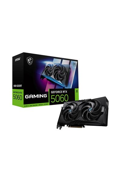 MSI بطاقة رسومات Geforce Rtx 5060 8g Gaming Oc Gddr7 128bit Dx12 Dlss 4 Gaming (مُحترف الألعاب)