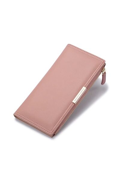 INNOVIO Portofel Dama INNOVIO®, Piele Ecologica, Spatios, Multiple Compartimente, 19.5x10x2 cm, Culoare Roz