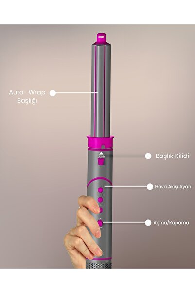 Mieco Aria 8 in 1 Hair Drying and Styling Set with Ion Feature - Pink