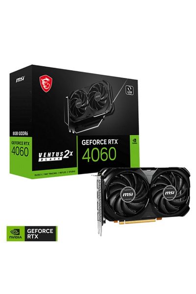 MSI بطاقة رسومات Ventus 2x Black Geforce Rtx 4060 8gb Oc 128bit Gddr6 PCi-e 4.0 Nvidia