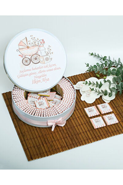 Genel Markalar 100 Adet Puset Temalı Isme Özel Hoşgeldin Kız Bebek Hediyelik ...