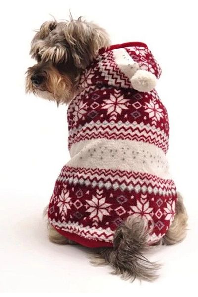 Petza Dog Jacket - Pompom Fleece Claret Red
