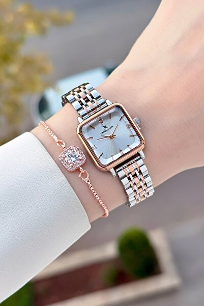 Daniel Klein Rose Gri Renk Ayarlanabilir Kordonlu 24 Mm Kadın Kol Saati ve Bi...