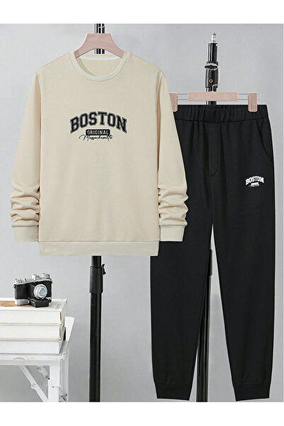 EVIus Boston Štampano 100% pamuk Kompletan zimski Oversize kroj trenerka set ...