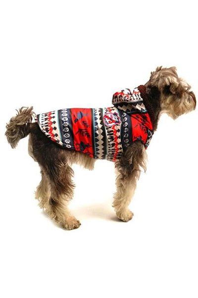 Petza Dog Small and Medium Breed Coat Reindeer Outside Raincoat Fleece Inside