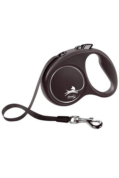Flexi Black Series Small 5 Mt Strip Automatic Leash Black