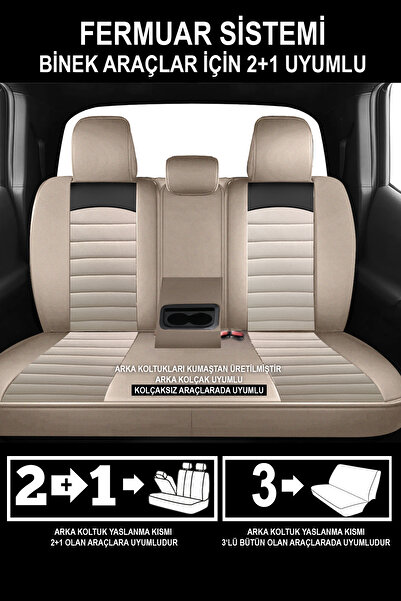 GM-DESIGN Mocha Taytüyü Car Seat Cover (Fiat Egea-Linea-Punto-Albea-Marea-Tipo-Uno Compatible)