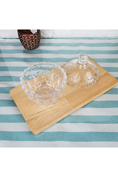 Lüks Sepeti Elvin – Kapaklı Cam Şekerlik Lokumluk Şık İkramlık