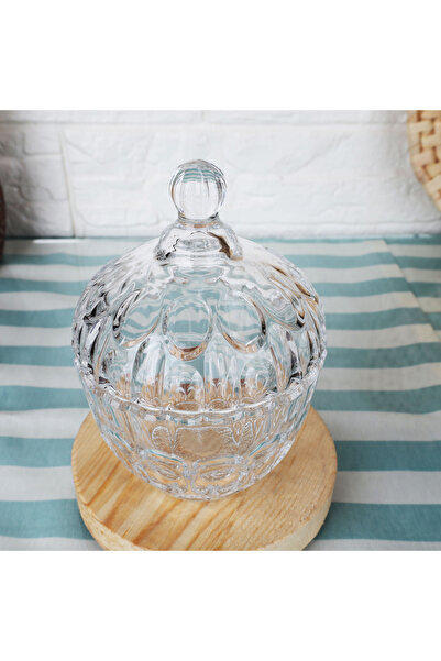 Lüks Sepeti Elvin – Kapaklı Cam Şekerlik Lokumluk Şık İkramlık