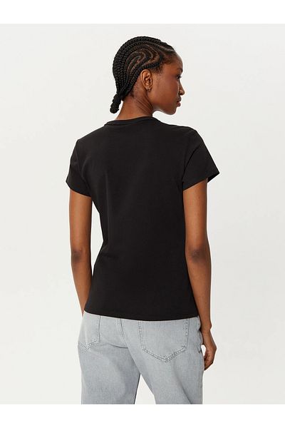 Calvin Klein Crew Neck 100% Cotton Black T-Shirt - Logo Detail, Short Sleeve K20K 207974 -Beh