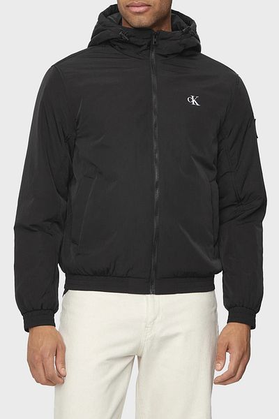 Calvin Klein Pánsky kabát - Logo, Nastaviteľná kapucňa, J30J325596BEH